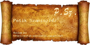 Petik Szaniszló névjegykártya